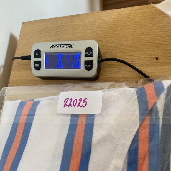 Talbots Top Womens 1X Plus Blue Orange Striped 3/4 Sleeves Boat Neck Pullover - Picture 9 of 11